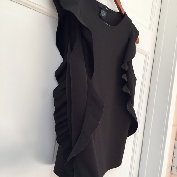 Aqua Black Cap Sleeve Ruffle Top - Picture 4 of 7